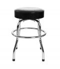 Nux Barstool Sgabello cromato con cuscino nero